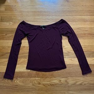 Plum off shoulder long sleeve